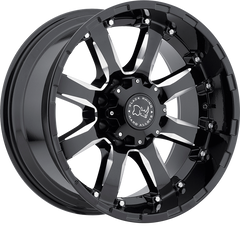 Black Rhino 20x10 Sierra Gloss Black w/ Milled Spokes -23mm