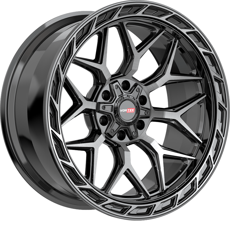 Vortek Offroad 20x10 VRP-504 Black w/ Diamond Cut and Dark Tint -18mm