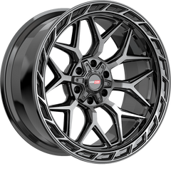 Vortek Offroad 20x10 VRP-504 Black w/ Diamond Cut and Dark Tint -18mm