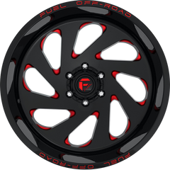 Fuel 20x10 D638 Vortex Gloss Black w/ Candy Red -18mm