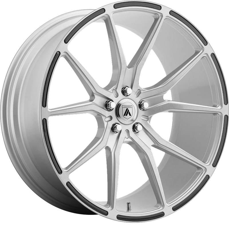 Asanti 20x10.5 ABL-13 Vega Brushed Silver w/ Carbon Fiber Insert +45mm