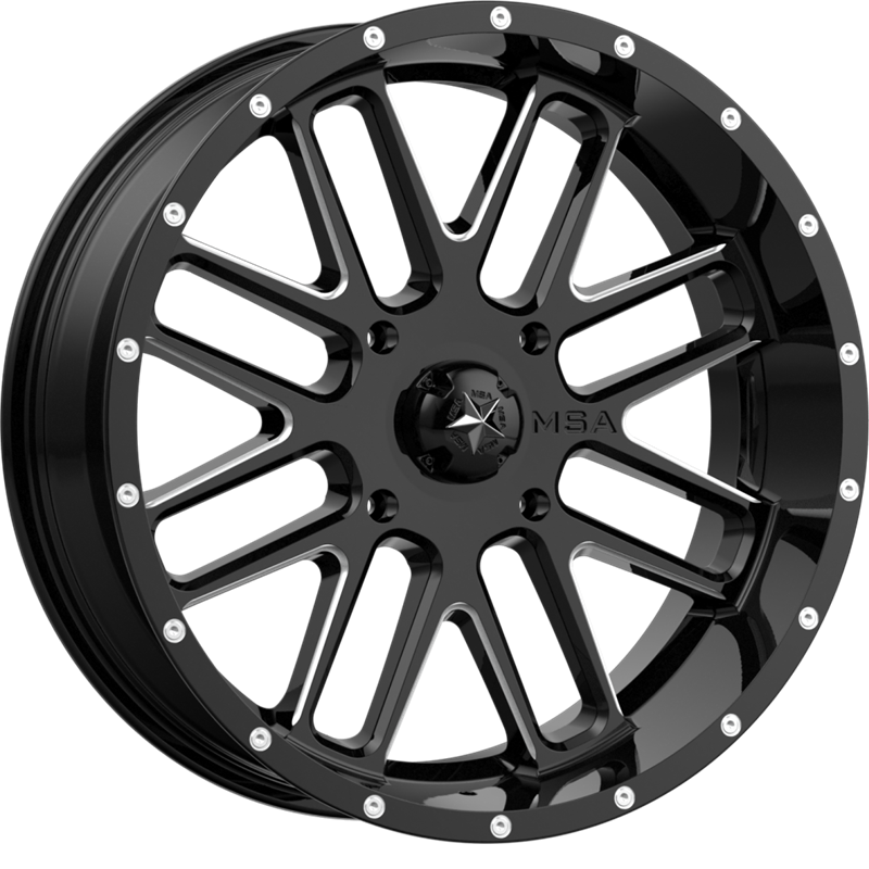 MSA Offroad Wheels 18x7 M35 Bandit Gloss Black Milled +0mm