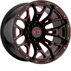 XD 20x10 XD841 Boneyard Gloss Black Milled w/ Red Tint -18mm