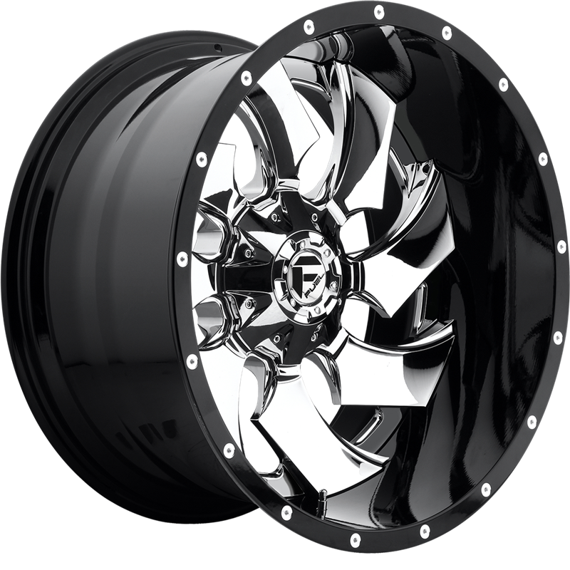 Fuel 20x9 D240 Cleaver Chrome Face w/ Gloss Black Lip +1mm