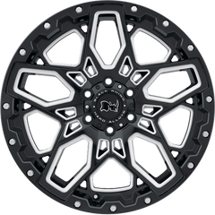 Black Rhino 17x9.5 Shrapnel Gloss Black w/ Milled Spokes +12mm