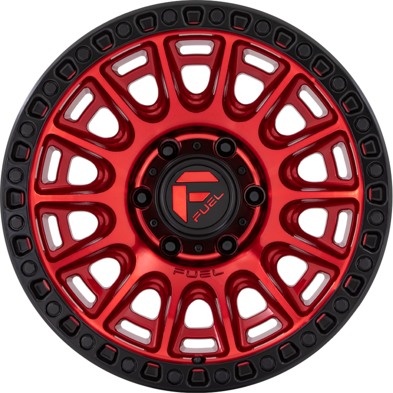 Fuel 17x8.5 D834 Cycle Candy Red w/ Black Ring +25mm