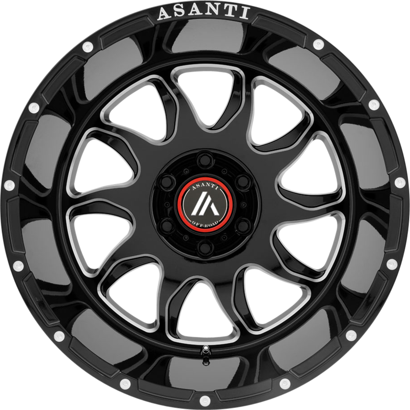 Asanti 20x12 AB810 Ballistic Gloss Black Milled -44mm