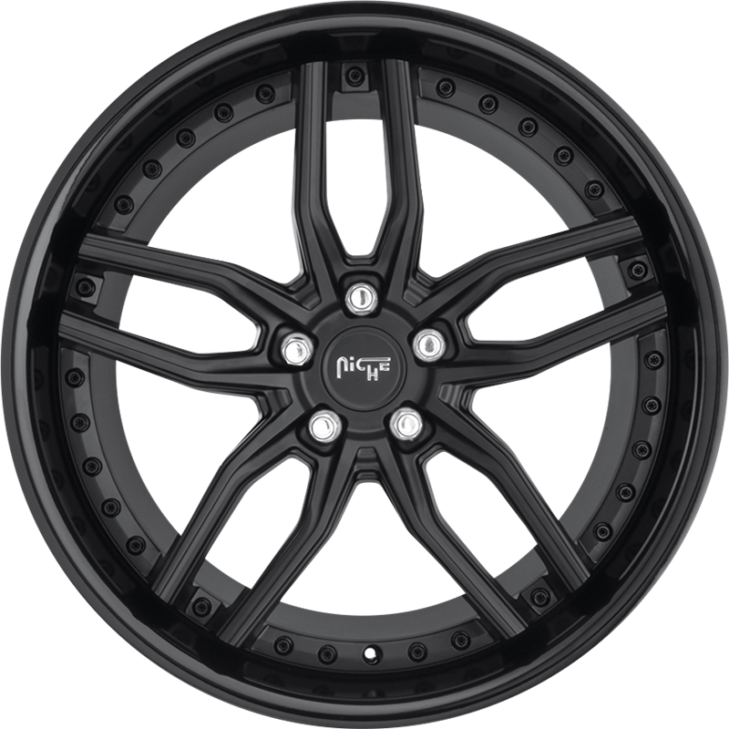 Niche 20x9 M194 Methos Satin Black w/ Gloss Black Lip +35mm