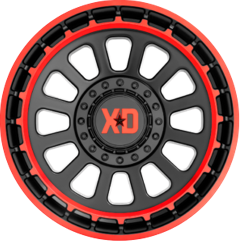 XD 20x10 XD856 Omega Satin Black w/ Machined Lip and Red Tint -18mm