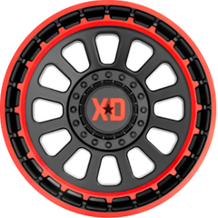 XD 20x10 XD856 Omega Satin Black w/ Machined Lip and Red Tint -18mm