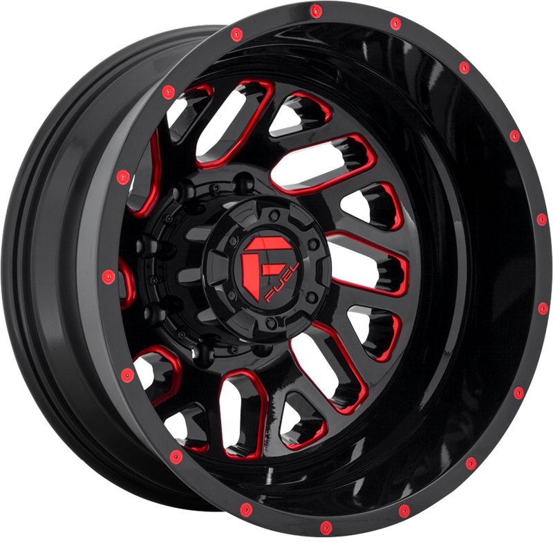 Fuel 20x8.25 D656 Triton Dually Gloss Black w/ Candy Red +105mm