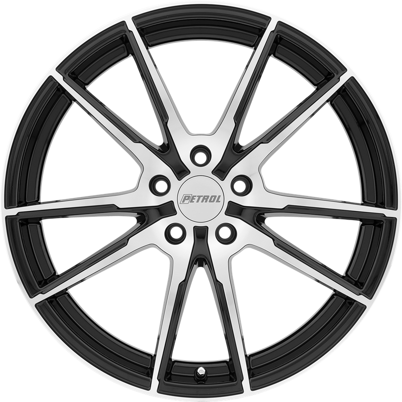 Petrol 18x8 P0A Gloss Black w/ Machine Cut Face +40mm