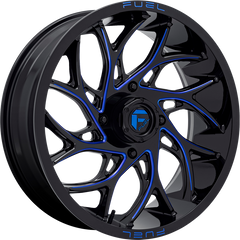 Fuel UTV 20x7 D778 Runner Gloss Black Milled Candy Blue +13mm