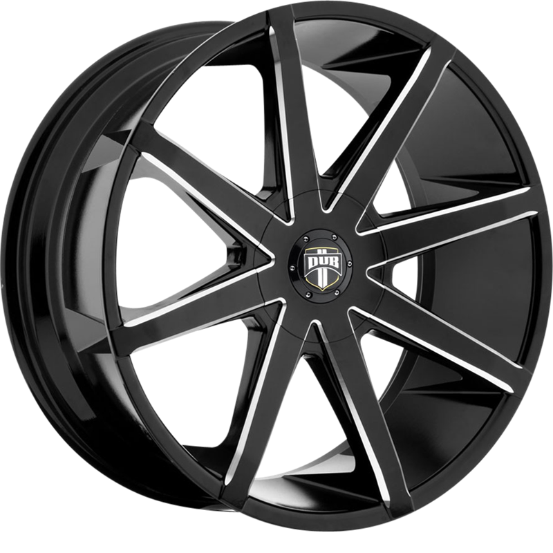 DUB 20x8.5 S109 Push Gloss Black Milled +10mm