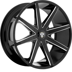 DUB 20x8.5 S109 Push Gloss Black Milled +10mm