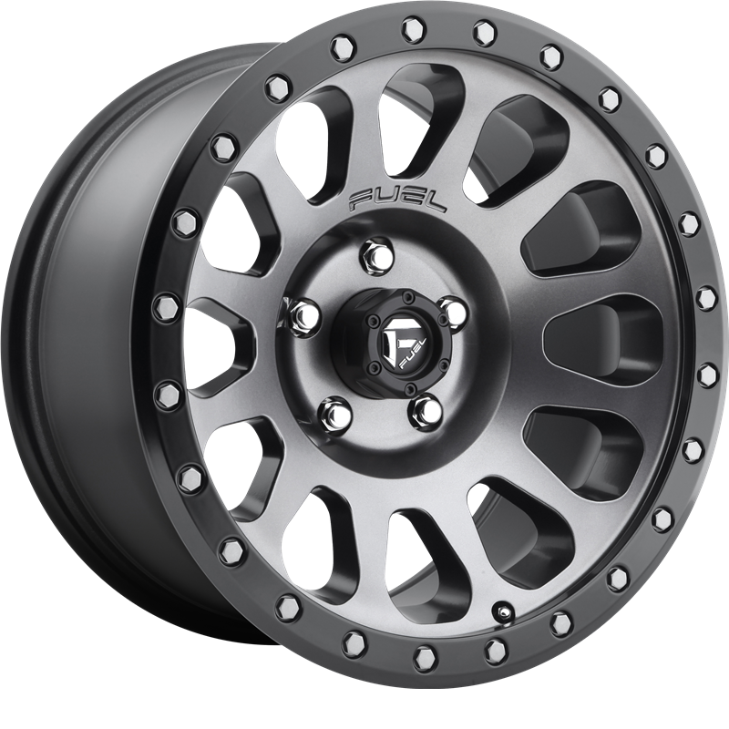 Fuel 18x9 D601 Vector Matte Gunmetal w/ Black Bead Ring +20mm