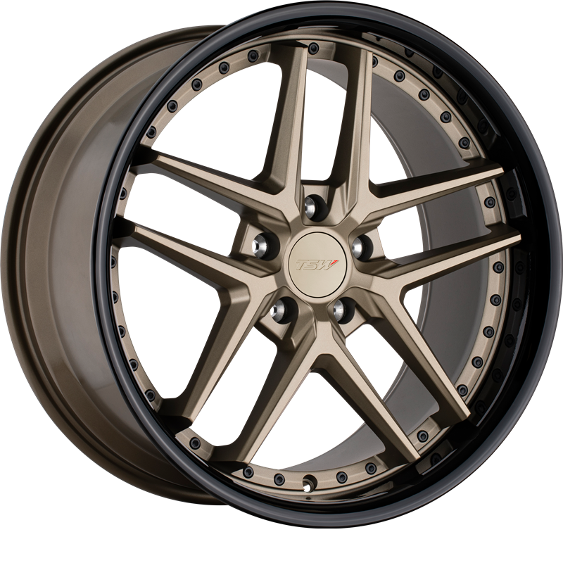 TSW 20x10 Premio Matte Bronze w/ Gloss Black Lip +40mm