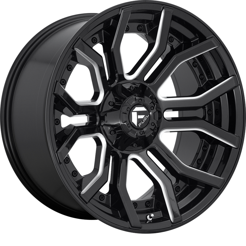 Fuel 20x10 D711 Rage Gloss Black Milled -18mm