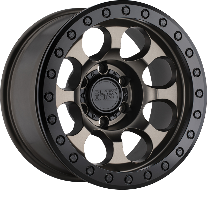 Black Rhino 17x8.5 Riot Beadlock Matte Bronze w/ Black Ring and Black Bolts -38mm