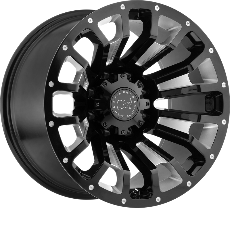 Black Rhino 20x9.5 Pinatubo Gloss Black w/ Milled Inside Window -18mm