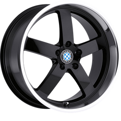 Beyern 17x8 Rapp Gloss Black w/ Mirror Cut Lip +15mm