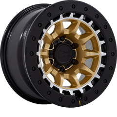 Black Rhino 17x8.5 BR016 Tusk Matte Gold w/ Machined Ring and Black Bolts -10mm