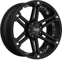 Tuff 20x9 T01 Flat Black w/ Chrome Inserts +10mm