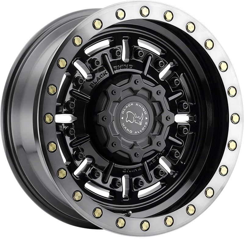 Black Rhino 20x9.5 Abrams Gloss Gunblack w/ Machined Dark Tint Lip +2mm