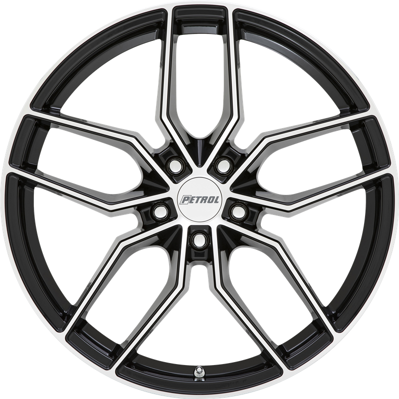 Petrol 18x8 P5C Gloss Black w/ Machined Face +35mm