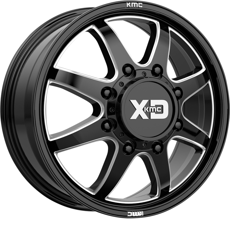 XD 20x8.25 XD845 Pike Dually Gloss Black Milled +105mm