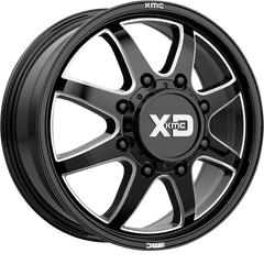 XD 20x8.25 XD845 Pike Dually Gloss Black Milled +105mm