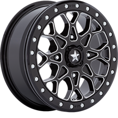 MSA Offroad Wheels 15x6 M48 Portal Beadlock Gloss Black Milled w/ Gloss Black Ring +38mm