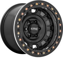 KMC 17x9 KM236 Tank Beadlock Satin Black -38mm