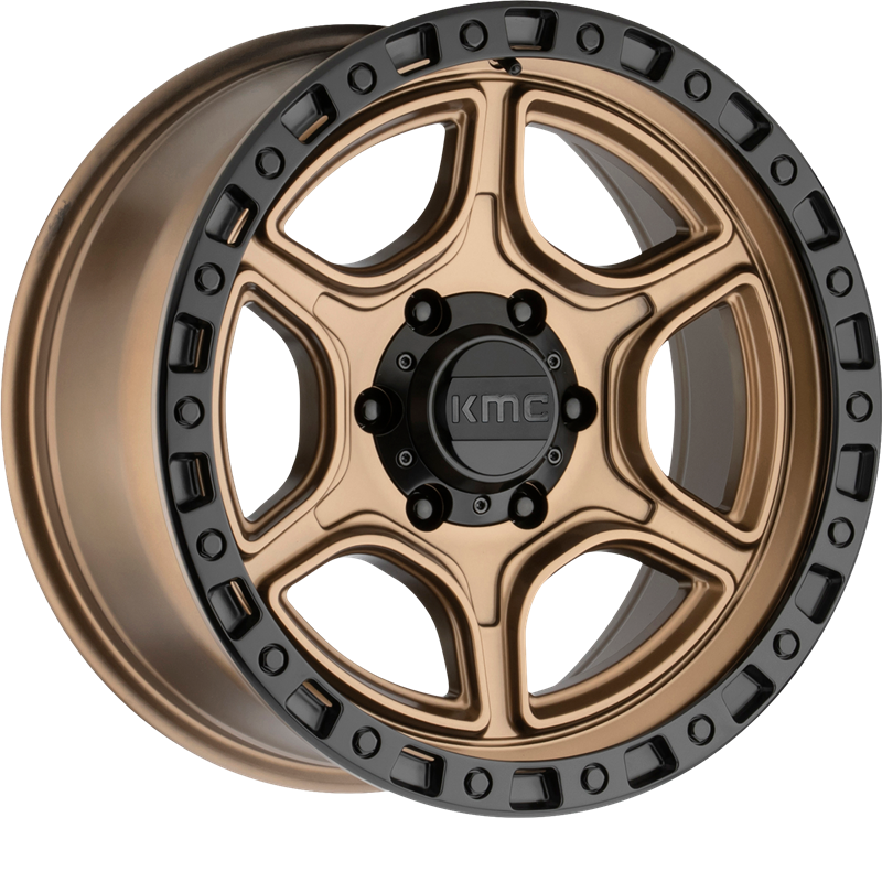 KMC 18x8.5 KM539 Portal Satin Bronze w/ Satin Black Lip +18mm