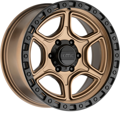 KMC 18x8.5 KM539 Portal Satin Bronze w/ Satin Black Lip +18mm