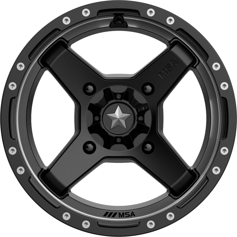 MSA Offroad Wheels 16x7 M39 Cross Satin Black w/ Titanium Tint +10mm