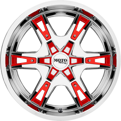 Moto Metal 20x9 MO969 Chrome w/ Red and Black Accents +0mm