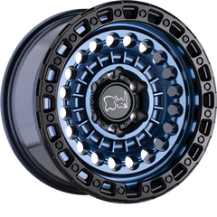 Black Rhino 17x8.5 Sentinel Cobalt Blue w/ Black Lip Edge +0mm