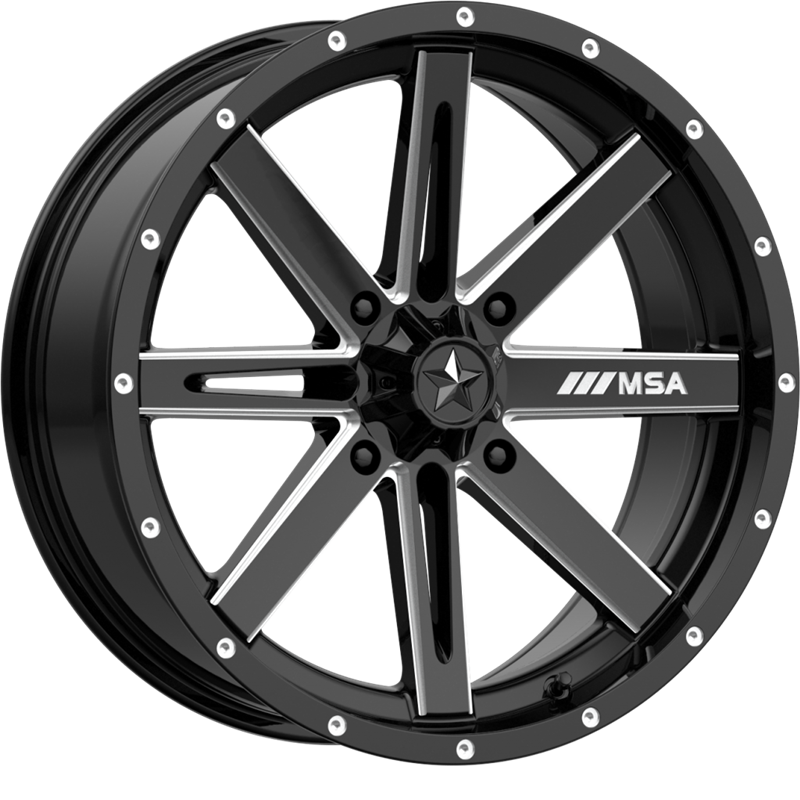 MSA Offroad Wheels 14x7 M41 Boxer Gloss Black Milled +10mm