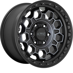 KMC 17x8 KM545 Trek Satin Black w/ Gray Tint +38mm