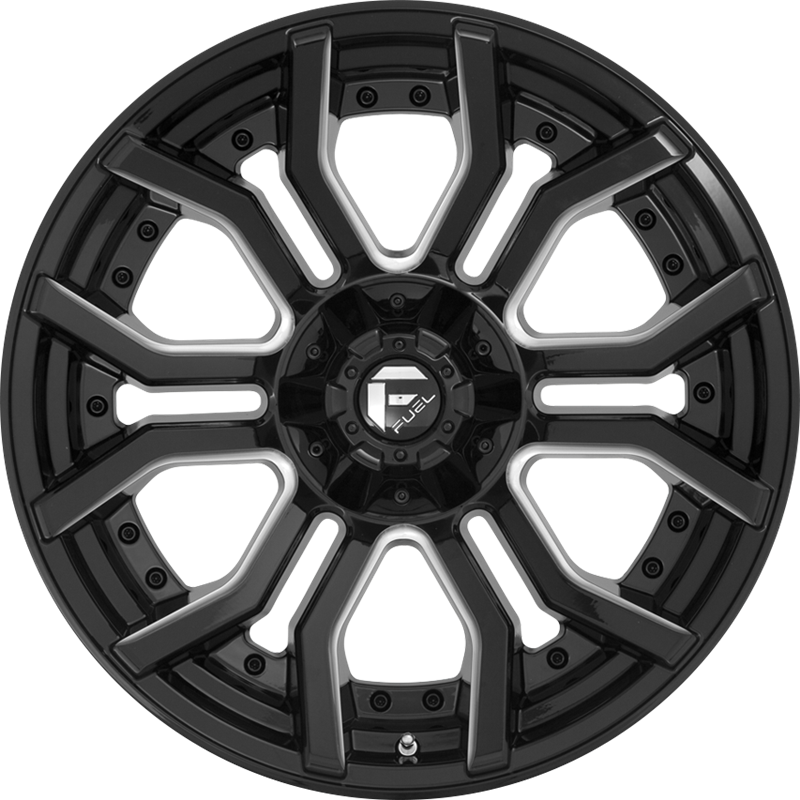 Fuel 20x9 D711 Rage Gloss Black Milled +1mm