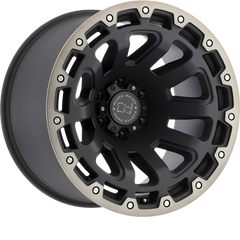 Black Rhino 20x12 Razorback Matte Black w/ Machined Dark Tint Lip -44mm