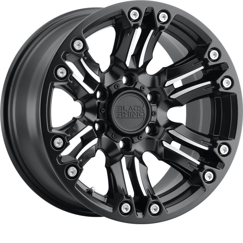 Black Rhino 17x8.5 Asagai Matte Black w/ Machined Spoke and Stainless Bolts +0mm