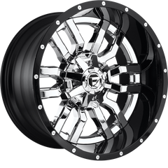 Fuel 20x10 D270 Sledge Chrome Face w/ Gloss Black Lip -18mm