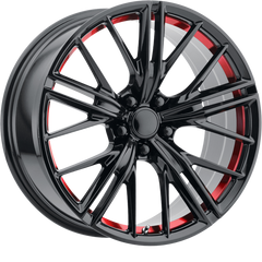 Performance Replicas 20x10 PR194 Gloss Black Red Machined +35mm