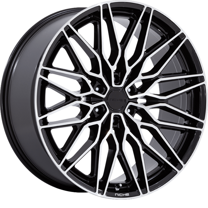 Niche 20x9.5 NC278 Calabria 6 Gloss Black Machined +30mm