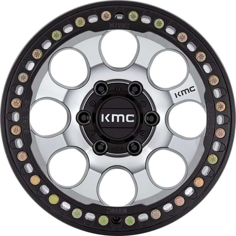 KMC 17x8.5 KM237 Riot Beadlock Satin Black w/ Machined Face +0mm