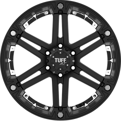 Tuff 20x9 T01 Flat Black w/ Chrome Inserts +10mm