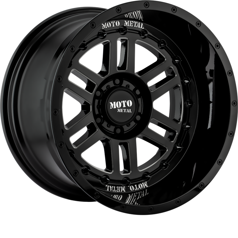 Moto Metal 20x10 MO800 Deep Six Gloss Black Milled -18mm