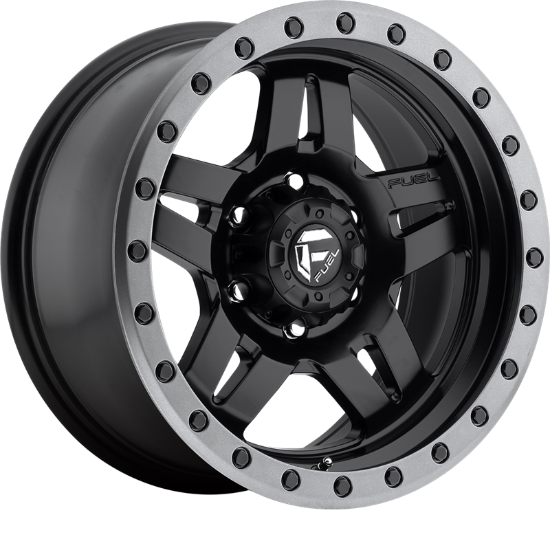 Fuel 15x10 D557 Anza Matte Black w/ Gunmetal Ring -43mm